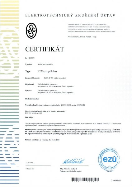 Certifikát STX