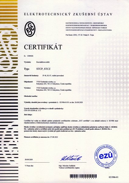 Certifikát STCP, STCZ