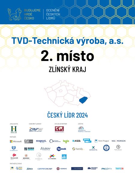 2. MÍSTO VE ZLÍNSKÉM KRAJI - ČESKÝ LÍDR 2024